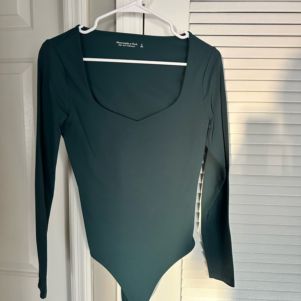 Abercrombie Long Sleeve Bodysuit - Emerald Green/Teal